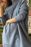 Charli Honeycomb Oversized Turtle Knit Denim /16=
